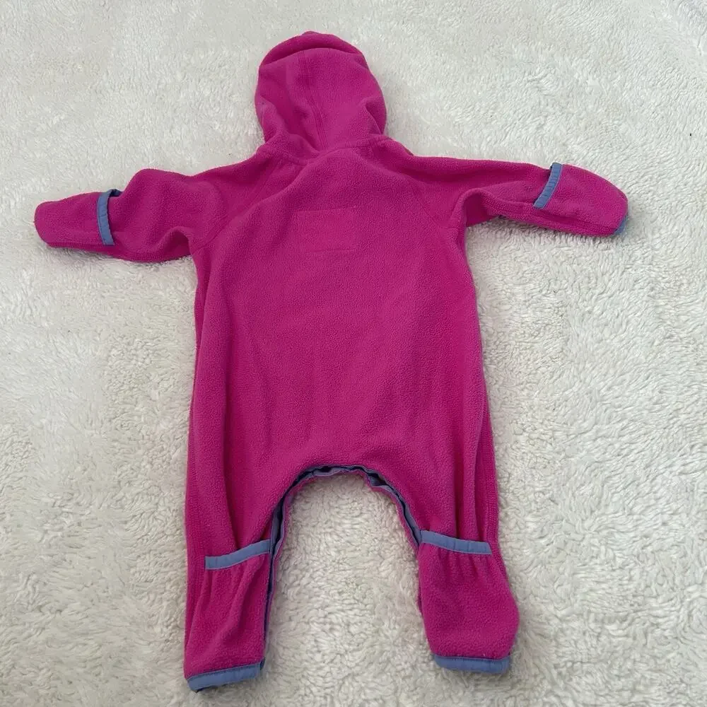 North Face Girls Glacier One-Piece Pink Fleece 0-3M Cozy Girly Preppy Casual